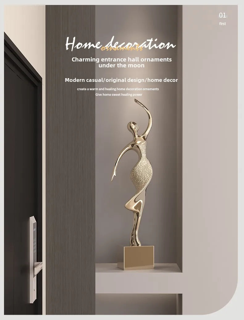Living room niche decoration sculpture by MC THE BLACK DIAMOND, elegant statue for interior decor placement.