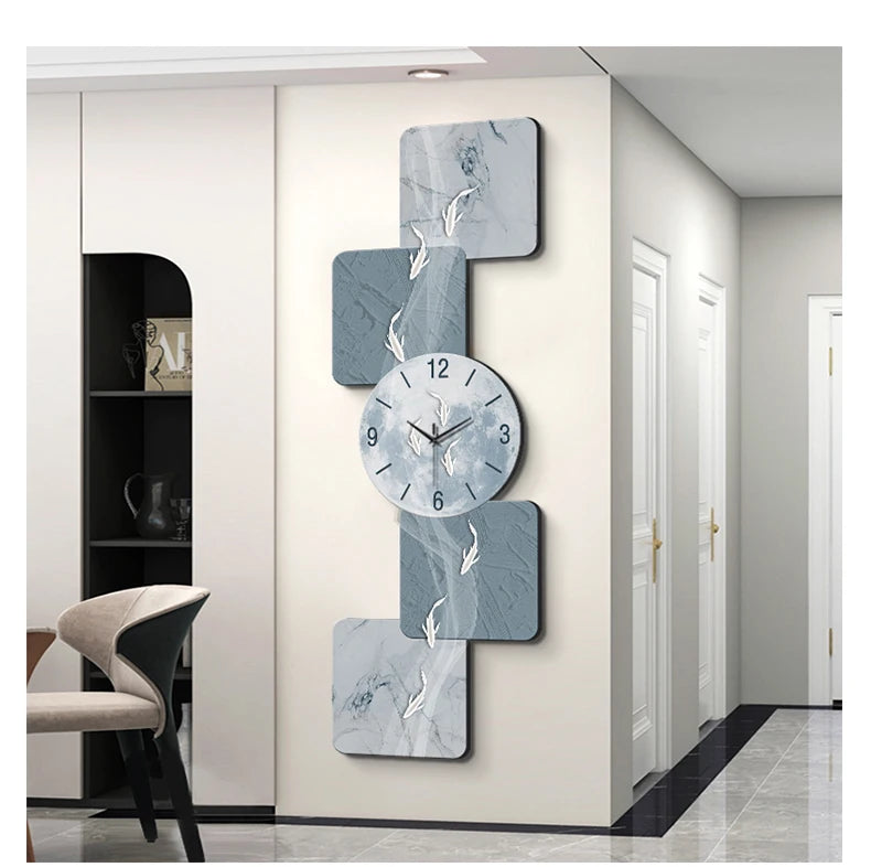 Modern wall clock featuring nine fish design by 𝕄𝕔 𝕋𝕙𝕖 𝔹𝕝𝕒𝕔𝕜 𝔻𝕚𝕒𝕞𝕠𝕟