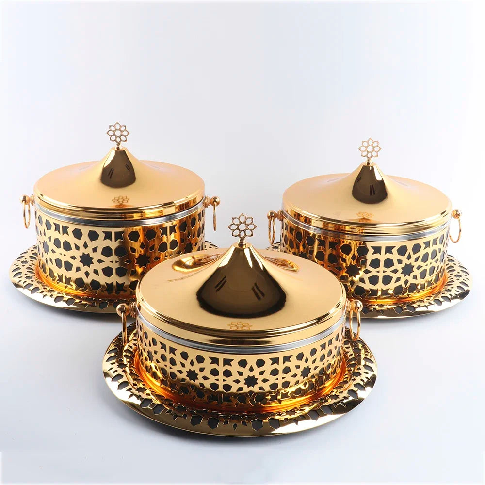 Luxury MC THE BLACK DIAMOND chafer dish buffet set with elegant chafing dishes and lids, perfect for catering and buffets.