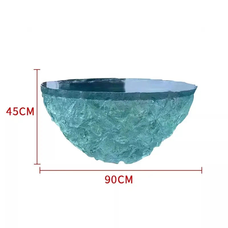 Creative transparent resin coffee table by MC THE BLACK DIAMOND with a sleek, modern design and clear resin surface.