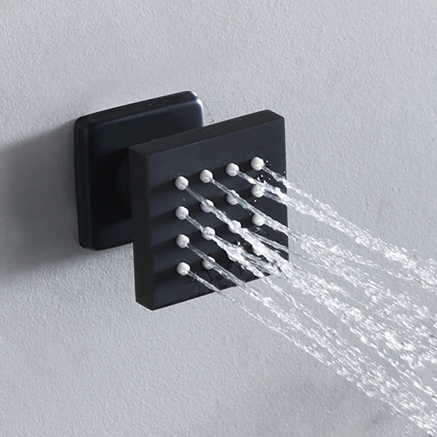 MC THE BLACK DIAMOND LED shower head set with side massage jets and constant temperature valve mixer for relaxing bathroom experience