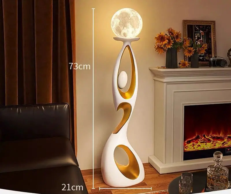 Light luxury resin abstract sculpture for living room decor, featuring modern design and creative floor-standing art piece.