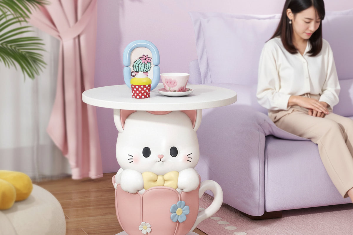 Creative cartoon-style coffee end table by MC THE BLACK DIAMOND featuring a colorful, playful design perfect for modern living spaces.