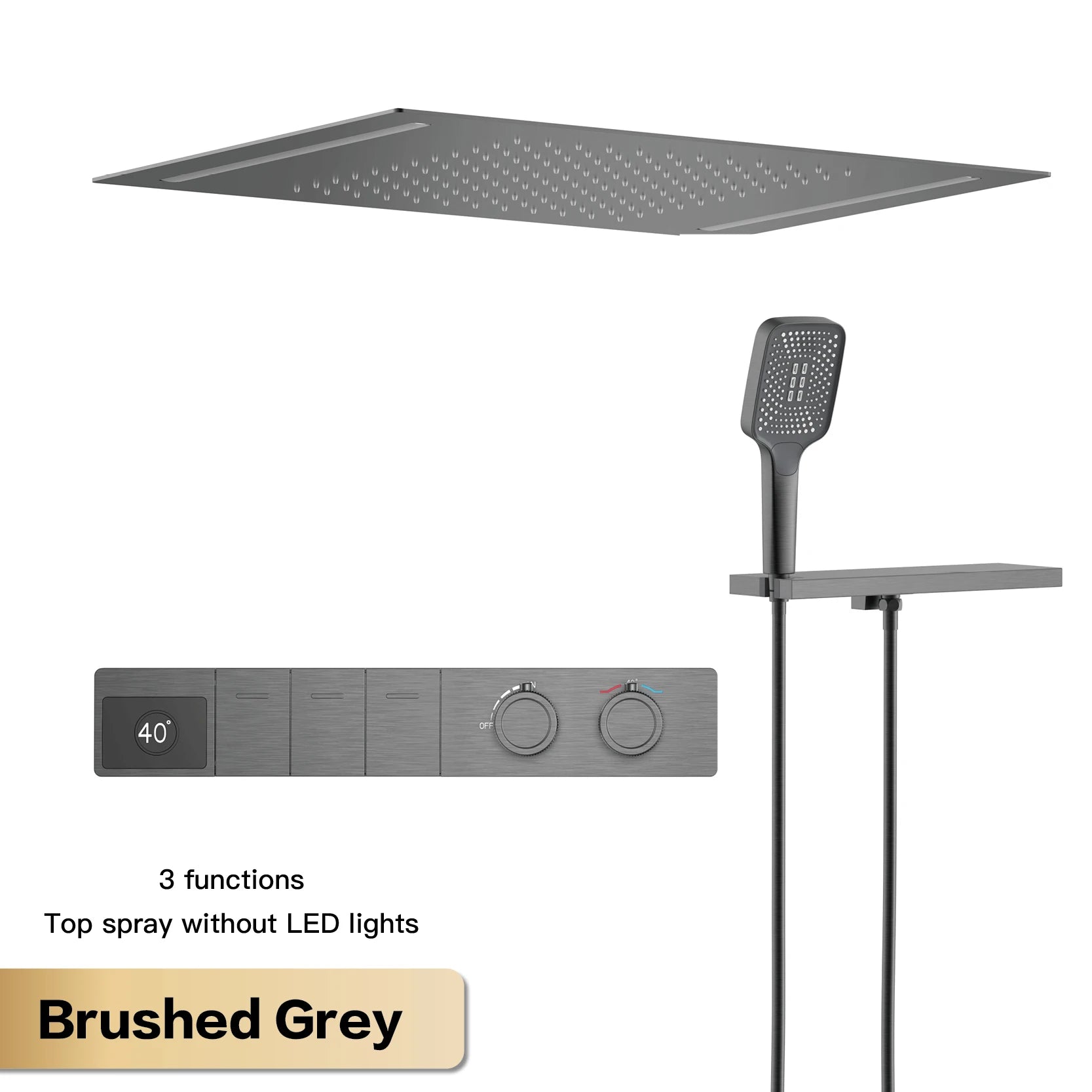 MC THE BLACK DIAMOND shower system with LED digital display, hot and cold water controls, embedded bathroom faucet for bathtub and shower