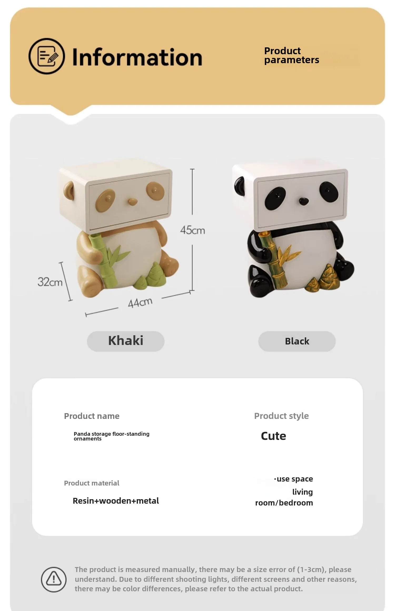 Cute panda-themed bedside table by MC THE BLACK DIAMOND, featuring creative floor storage and a charming decorative ornament design.