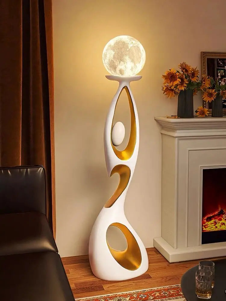 Resin abstract sculpture on a living room floor, modern home decor by ๐๐ ๐๐๐ ๐น๐๐๐๐ ๐ป๐๐๐