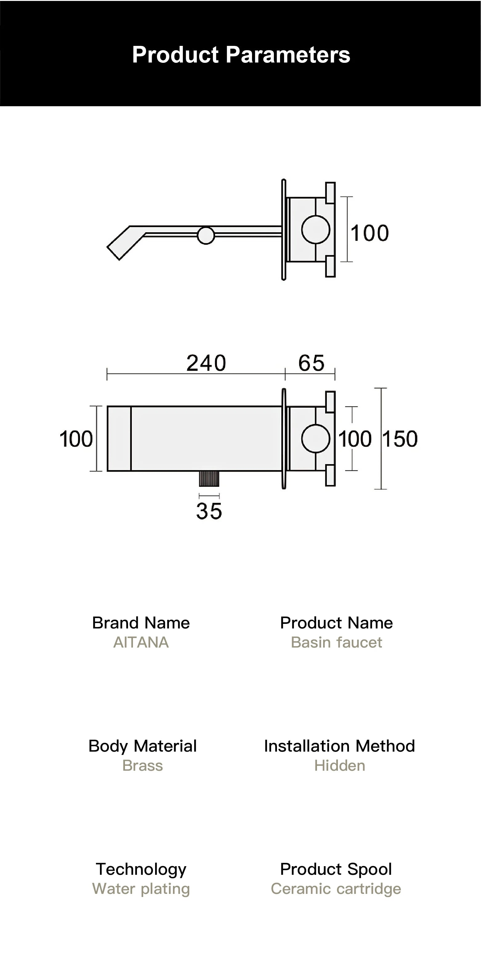 Luxury gray brass bathroom faucet with LED digital display, MC THE BLACK DIAMOND bath sink faucet, modern and stylish design.