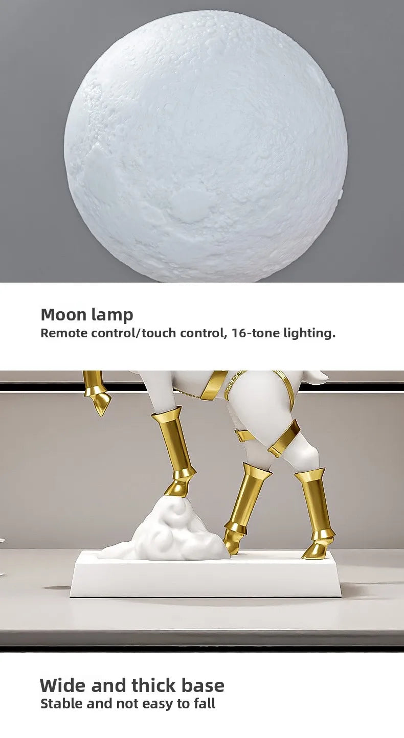 Luxury MC The Black Diamond lucky deer figurine sculpture for living room decor, detailed decorative statue of a deer.