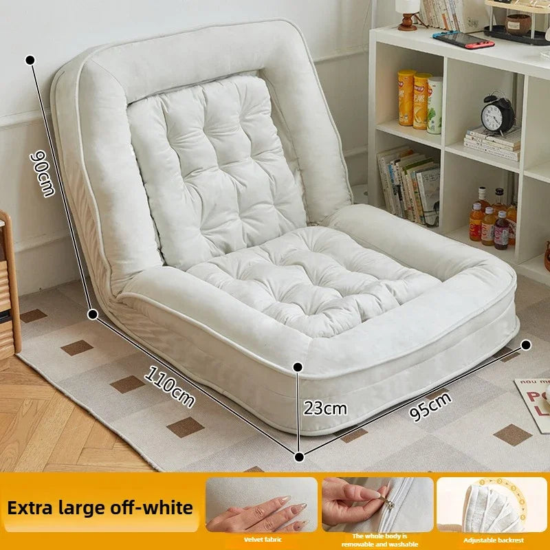 MC THE BLACK DIAMOND reclining and sleeping single sofa bed, foldable tatami-style small sofa for bedroom lounging and sleeping.