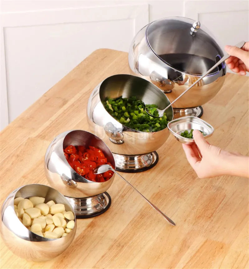 MC THE BLACK DIAMOND hot pot buffet seasoning serving bowl, jar dish container for condiments and dipping sauces.