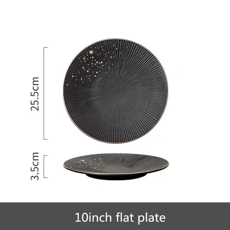 Ceramics dinnerware set with bowls and cutlery from MC THE BLACK DIAMOND, showcasing sleek tableware for kitchen and dining use.
