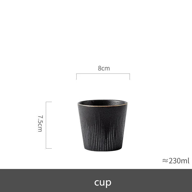 MC THE BLACK DIAMOND ceramic dinnerware set with bowls and cutlery, ideal for kitchen table settings and dining.