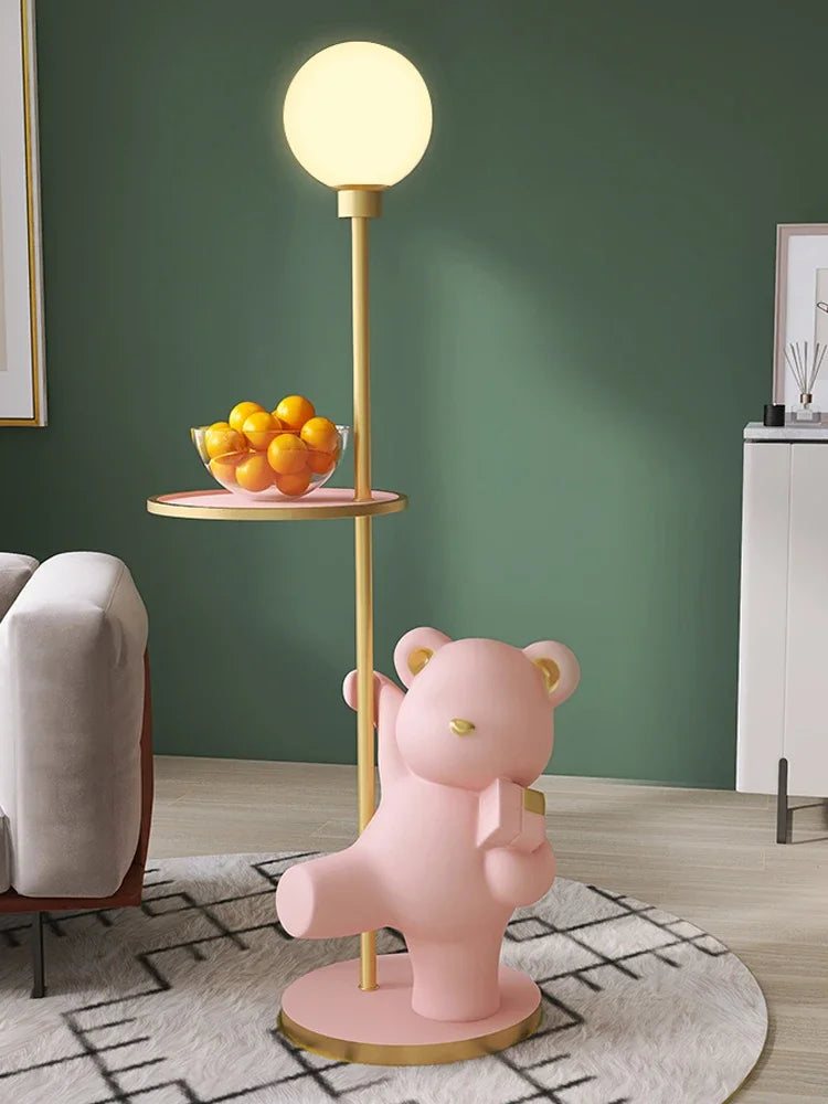 Large Nordic luxury living room floor lamp featuring a bear design by MC THE BLACK DIAMOND, with a modern and elegant appearance.