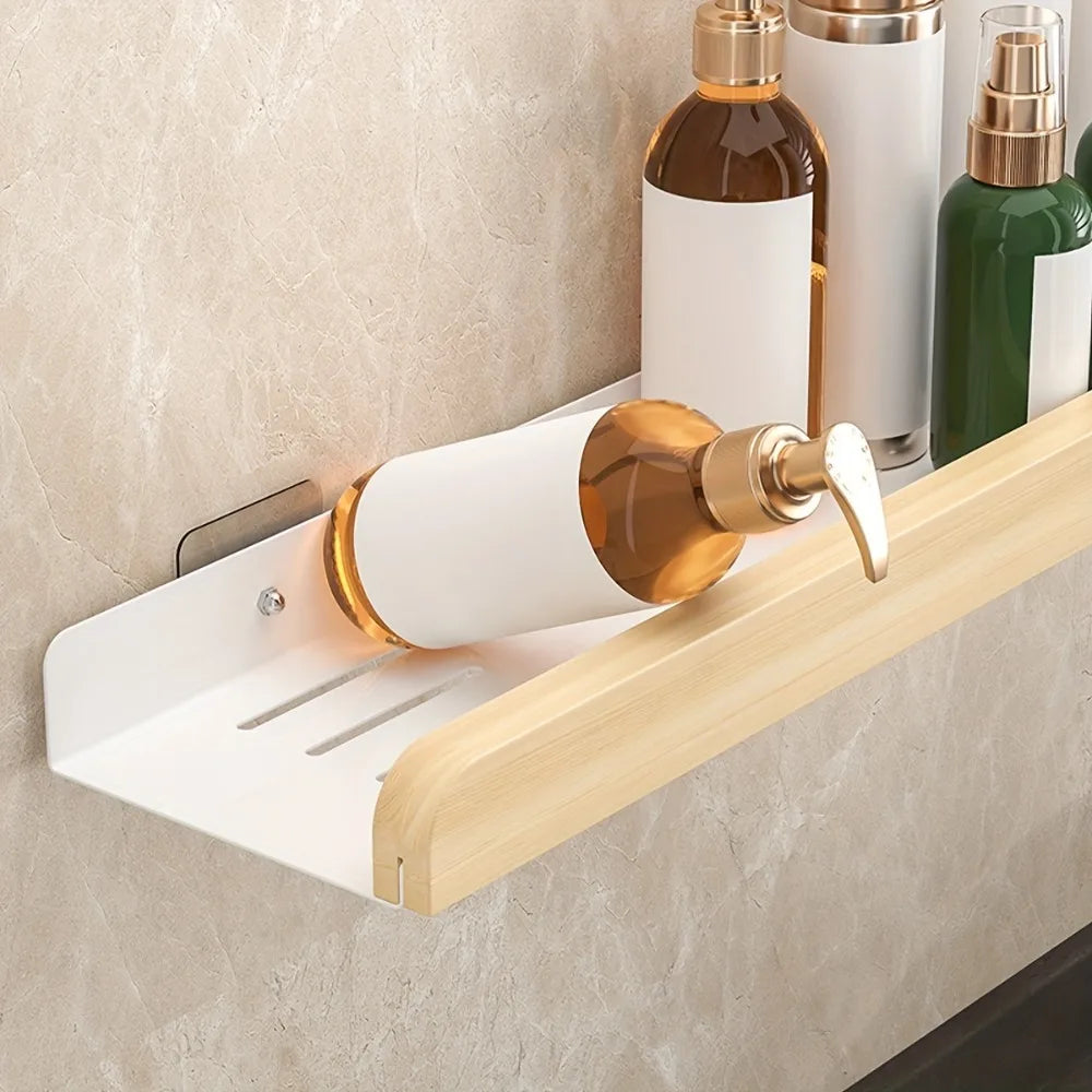 Wall-mounted MC THE BLACK DIAMOND bathroom storage organizer caddy for shampoo and bath accessories, ideal for bathroom use.