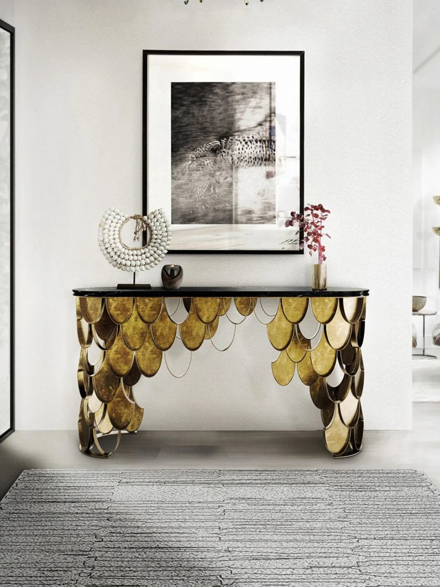 Nordic Beauty Console Table by MC THE BLACK DIAMOND, modern living room furniture with sleek design and smooth surface finish.
