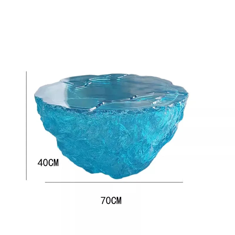 Transparent resin coffee table by MC THE BLACK DIAMOND featuring a sleek, modern design with a clear, glossy surface.