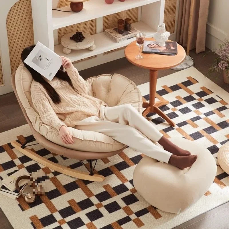 MC The Black Diamond rocking chaise lounge chair, stylish and comfortable for home balcony or living room relaxation.