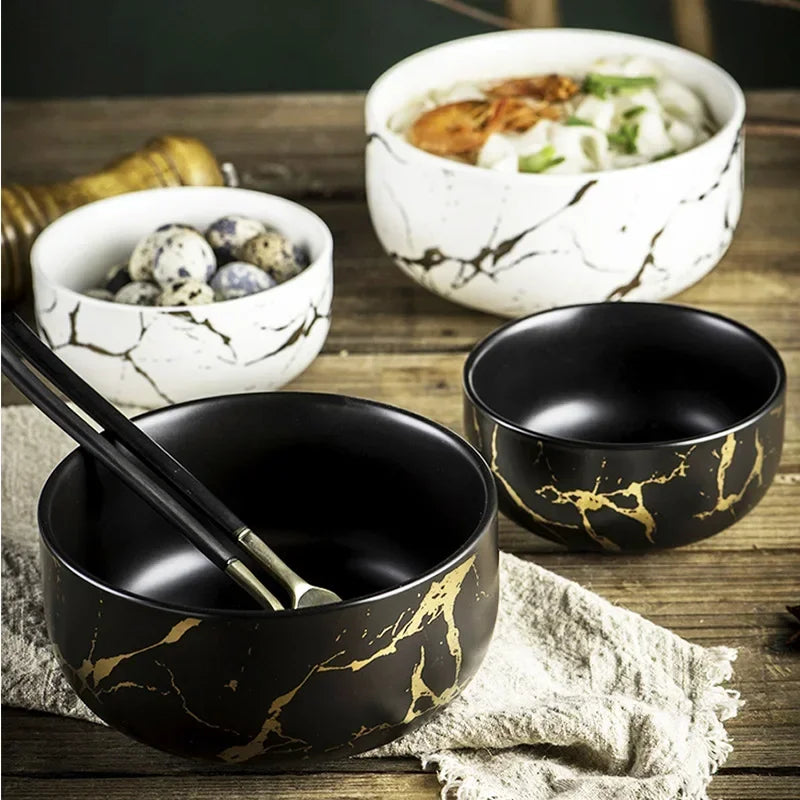 Ceramic bowl from MC THE BLACK DIAMOND home dinnerware set, stylish tableware for serving food or salads.