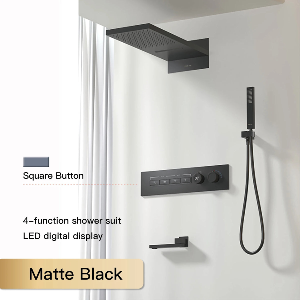 Black brass wall-mounted luxury shower system for bath from 𝕄𝕔 𝕋𝕙𝕖 𝔹𝕝𝕒𝕔𝕜 𝔻𝕚𝕒𝕞𝕠�