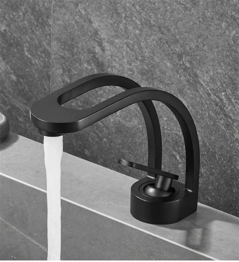 MC THE BLACK DIAMOND single-handle bathroom basin faucet for bath sinks, sleek chrome finish and modern design.