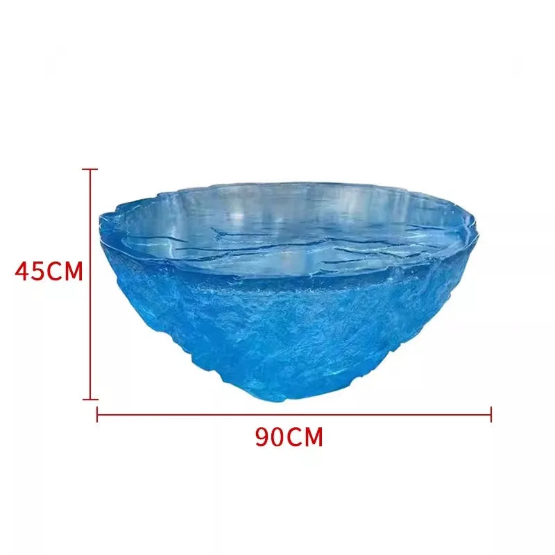 Transparent resin coffee table by MC THE BLACK DIAMOND featuring a sleek, modern design with a clear, glossy surface.