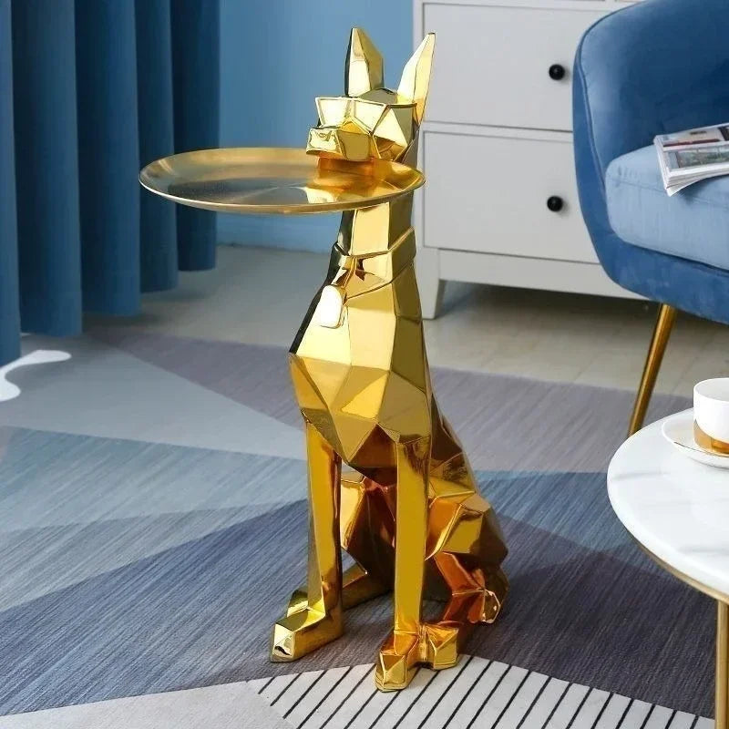 High-quality resin gentleman dog figurine by MC THE BLACK DIAMOND, decorative guardian floor ornament for home decor.