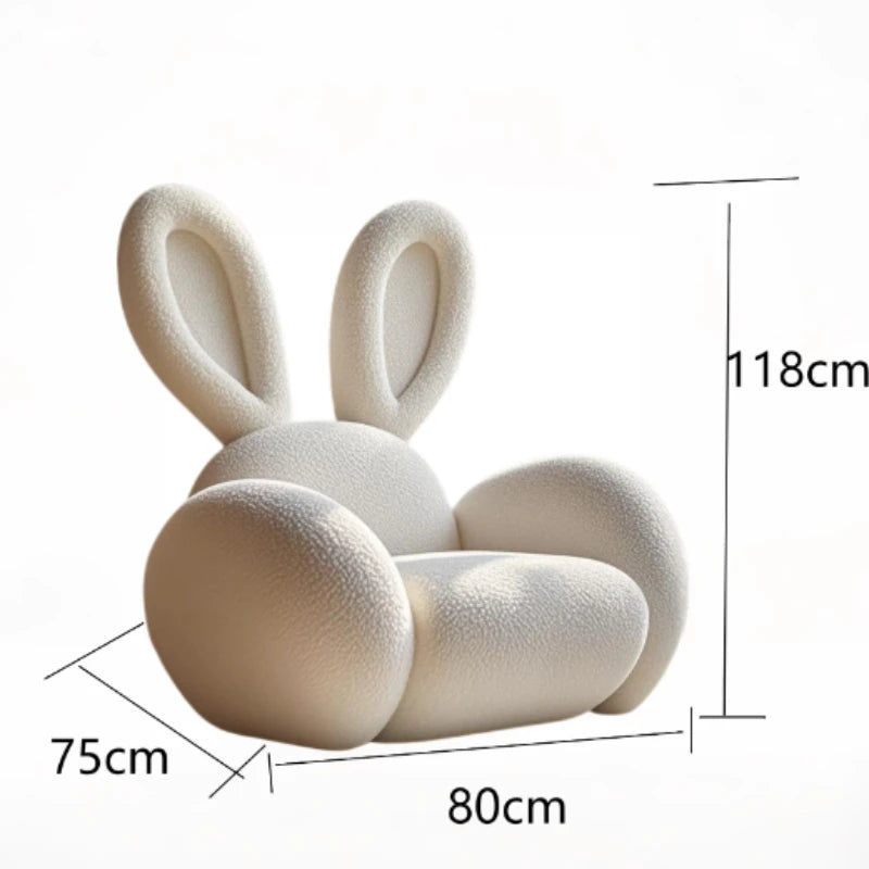 Cream Wind Creative Rabbit fabric sofa by MC THE BLACK DIAMOND, featuring plush cushions and unique rabbit-inspired design.