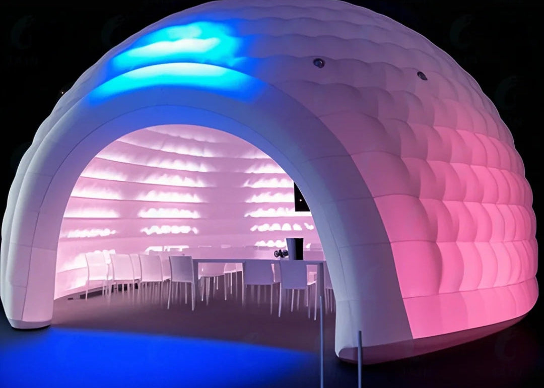Inflatable MC THE BLACK DIAMOND Igloo Dome Tent, premium air-supported pop-up tent with dome shape and durable fabric.