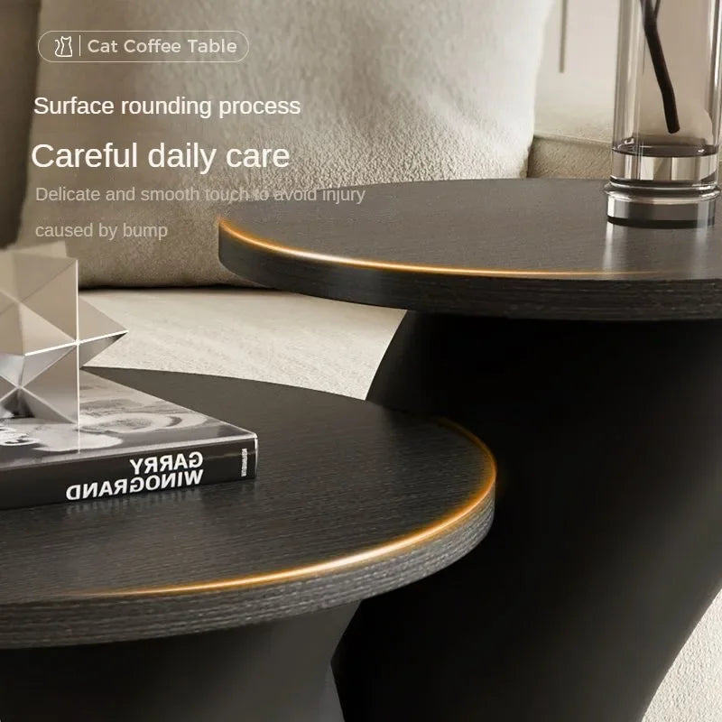 Creative Cat Coffee Table by MC THE BLACK DIAMOND, featuring a playful kids' zoo design with colorful feline artwork.