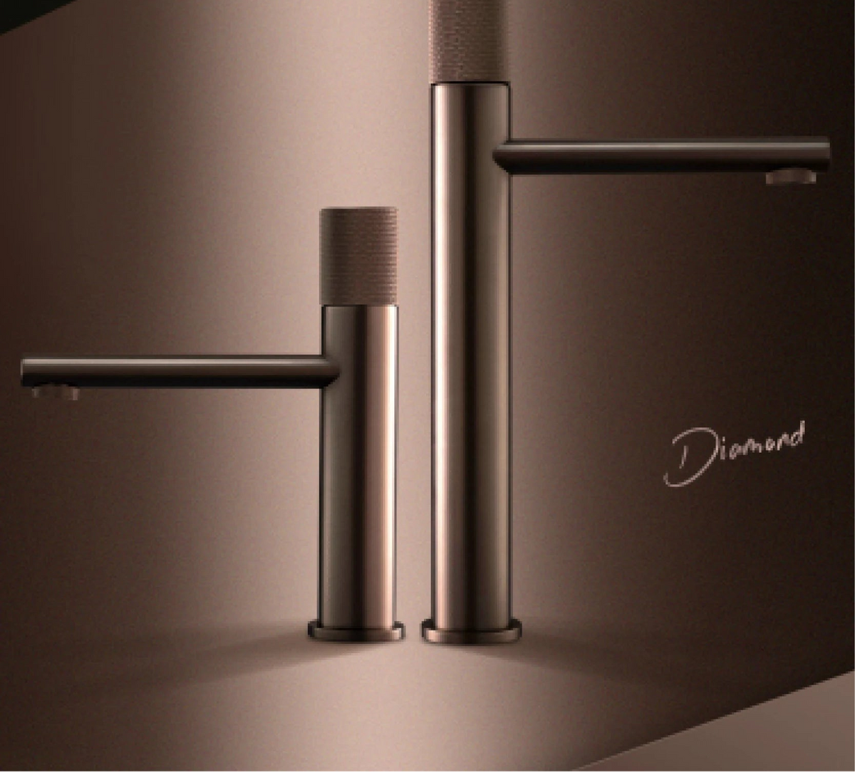 Black brass bathroom sink faucet with round handle for hand washing, modern design by MC THE BLACK DIAMOND