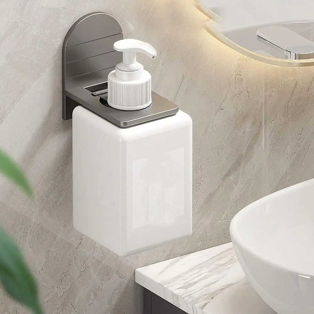 Wall-mounted MC THE BLACK DIAMOND bathroom bottle holder with shelves and hooks for organized storage in the shower or bathroom.