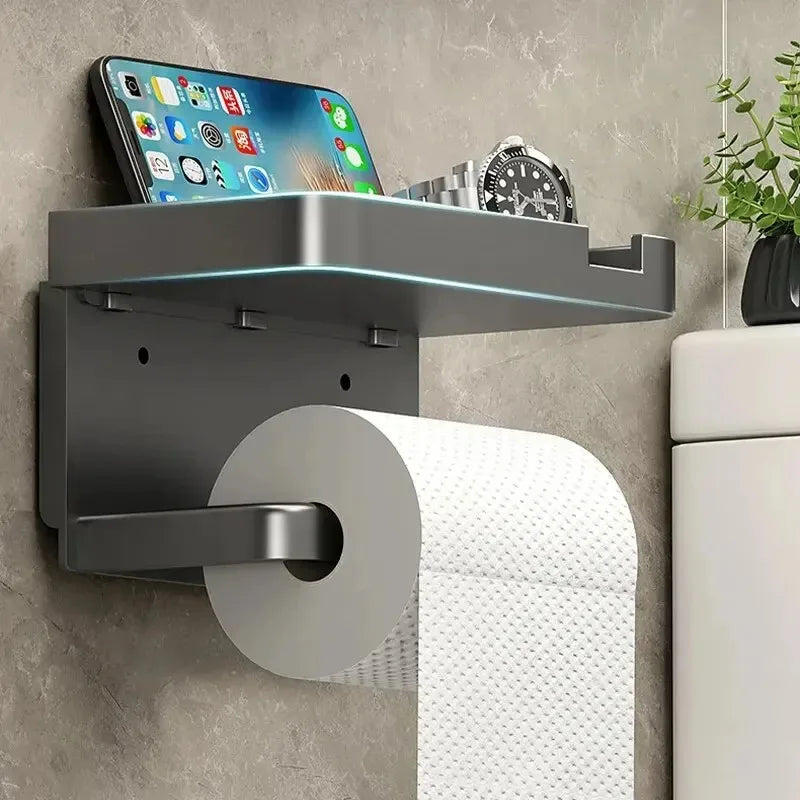 Plastic toilet paper holder from MC THE BLACK DIAMOND, designed for convenient storage and easy access in bathrooms.