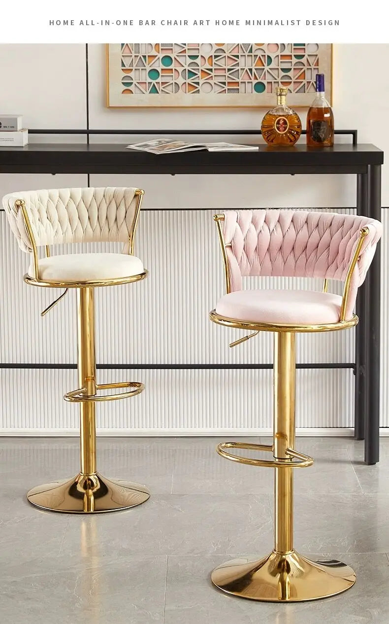 Adjustable high foot stool in Nordic style, MC THE BLACK DIAMOND bar stool with modern design, shown in a sleek, contemporary setting.