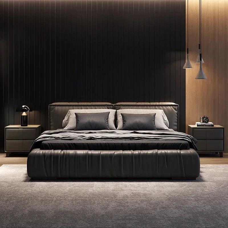 MC Luxury multifunctional platform bed by MC THE BLACK DIAMOND with sleek design and sturdy frame, shown in a modern bedroom setting.