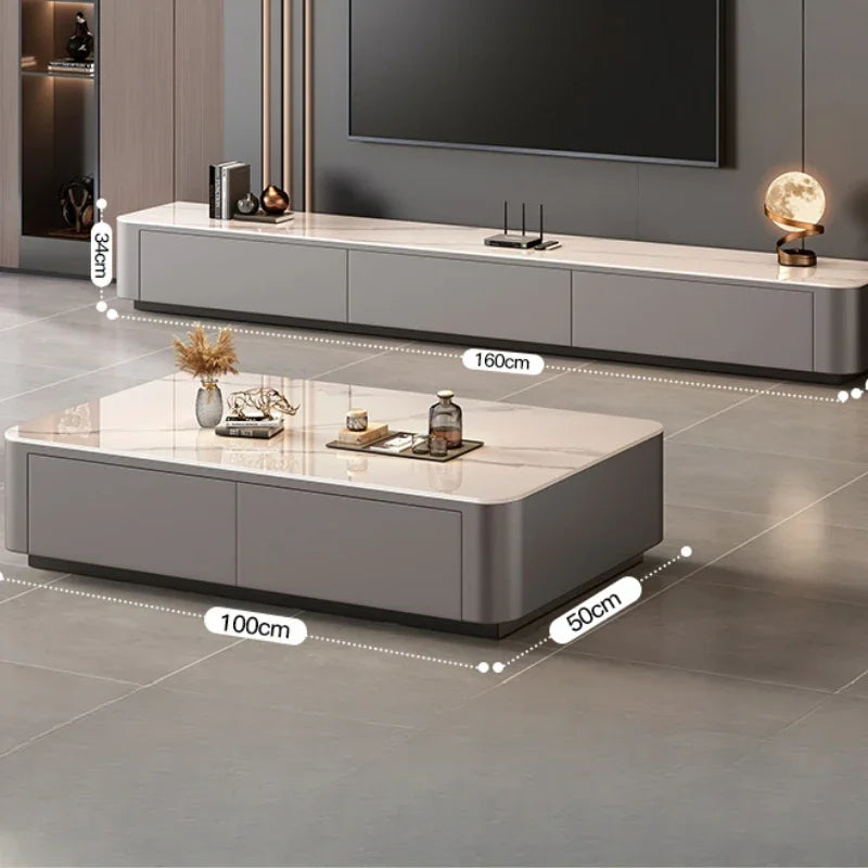 Modern luxury TV stand by MC THE BLACK DIAMOND, sleek home decor piece with a polished black finish and minimalist design.
