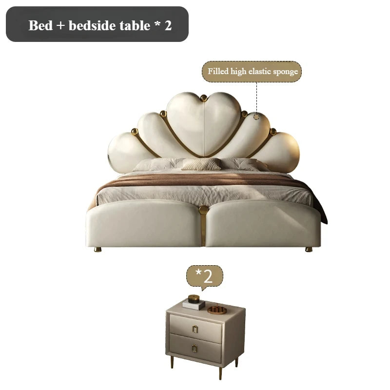 White waterproof Nordic-style double bed headboard by MC THE BLACK DIAMOND, featuring elegant European design for queen and king beds.