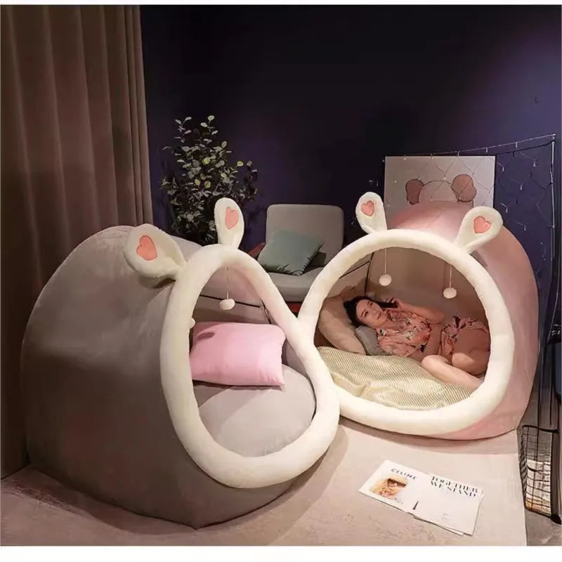 Cute oversized MC THE BLACK DIAMOND plush tent in cozy house style, perfect for home decor and relaxing space.