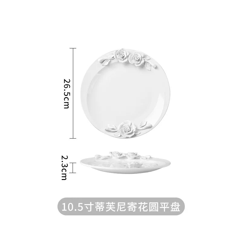 European Relief hand-held flower bowl, plate, and cup set by 𝕄𝕔 𝕋𝕙𝕖 𝔹𝕝𝕒𝕔𝕜 𝔻𝕚𝕒𝕞�