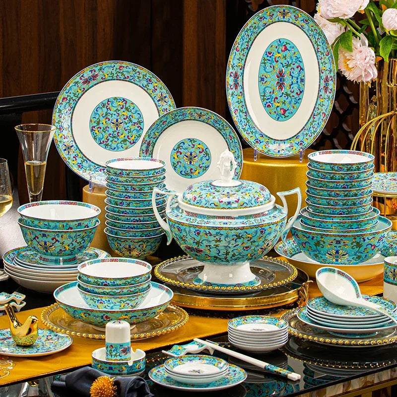 Elegant MC THE BLACK DIAMOND dinnerware set with plates and bowls, perfect for stylish kitchen and dinner guest hosting