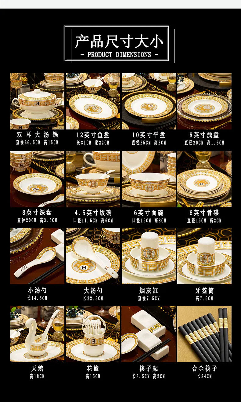 Elegant Bone China Luxury Dinnerware Sets by 𝕄𝕔 𝕋𝕙𝕖 𝔹𝕝𝕒𝕔𝕜 𝔻𝕚𝕒𝕞𝕠𝕟