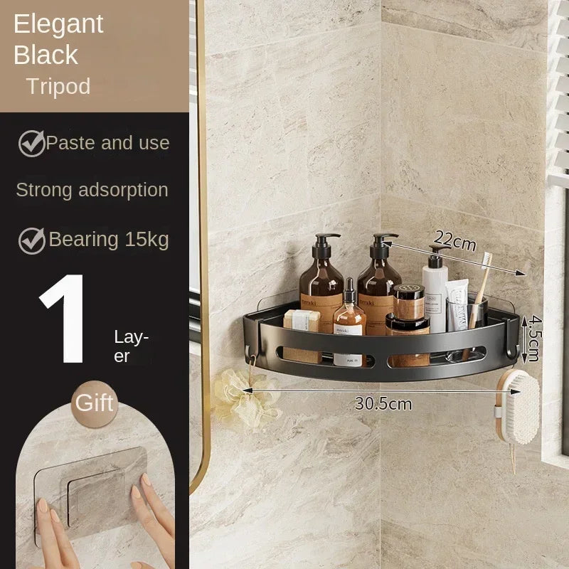 MC Diamond No-Drill Shower Caddy bath organizer with multiple shelves and hooks for bathroom storage, by 𝕄𝕔 𝕋𝕙𝕖 𝔹𝕝𝕒𝕔𝕜 𝔻�