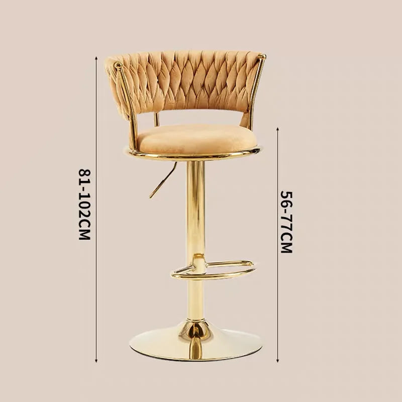 Adjustable MC THE BLACK DIAMOND Nordic high foot stool chair with sleek design and wooden finish, suitable as a bar stool or seat.