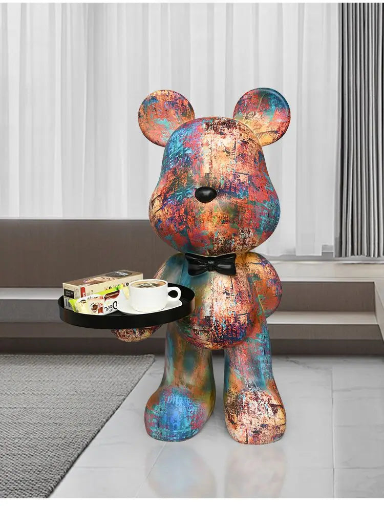 Decorative welcome reception storage tray with animal figurine by MC THE BLACK DIAMOND, featuring a charming animal statue for home decor.