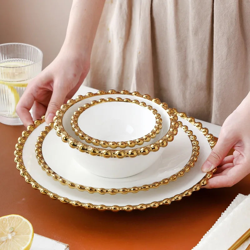 Nordic ceramic plates and bowls set by 𝕄𝕔 𝕋𝕙𝕖 𝔹𝕝𝕒𝕔𝕜 𝔻𝕚𝕒𝕞𝕠𝕟