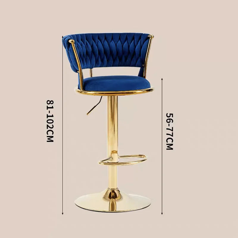 Adjustable MC THE BLACK DIAMOND Nordic high foot stool chair with modern design and wooden finish.