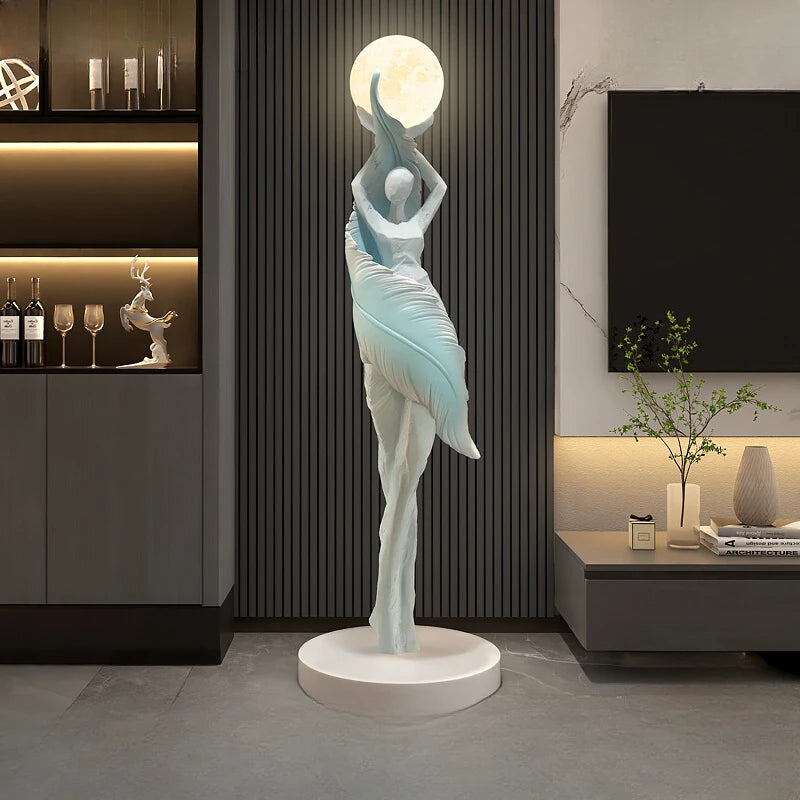 Modern HomeDecor abstract feather girl sculpture by 𝕄𝕔 𝕋𝕙𝕖 𝔹𝕝𝕒𝕔𝕜 𝔻𝕚𝕒𝕞𝕠𝕟