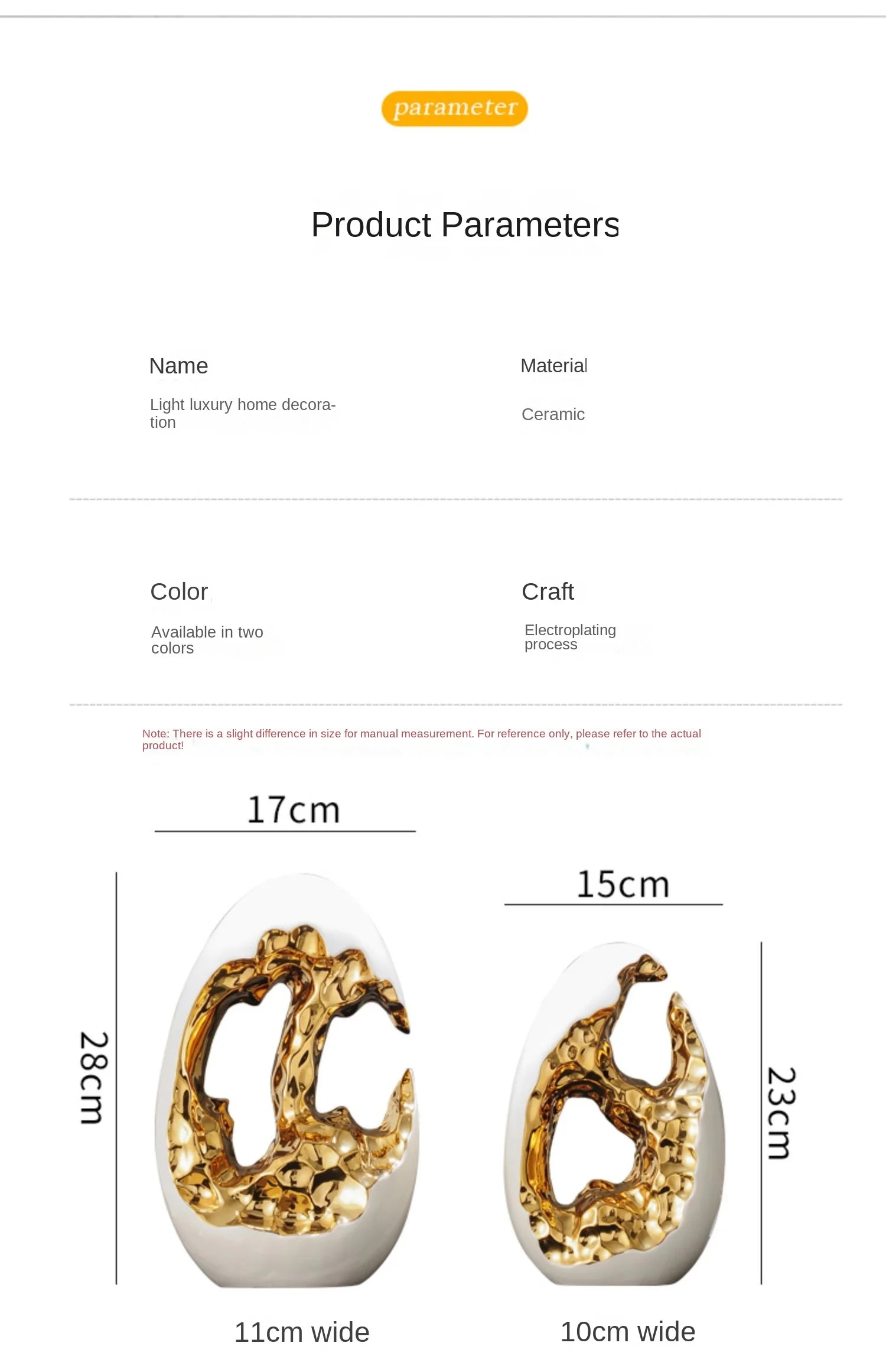 Gold figurines by MC THE BLACK DIAMOND, decorative ornaments for living room, TV cabinet, or office desktop display.