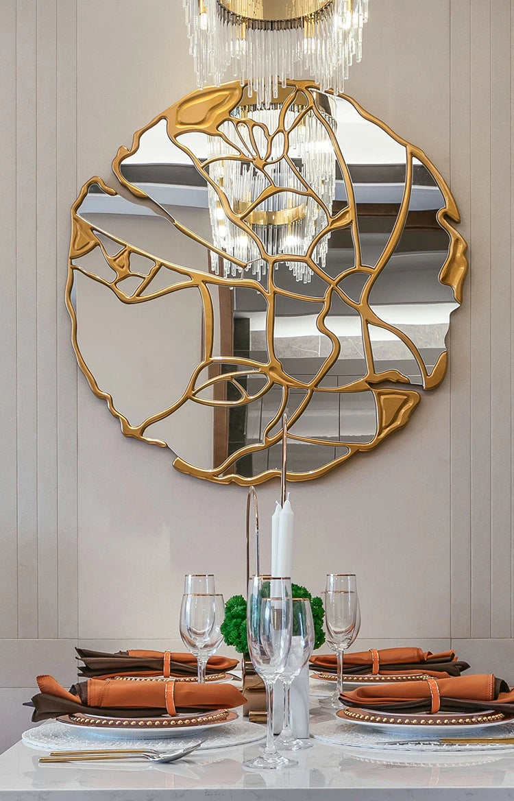 Decorative hand mirror-shaped room mirror by MC THE BLACK DIAMOND, featuring reflective glass and stylish light decoration for home decor.