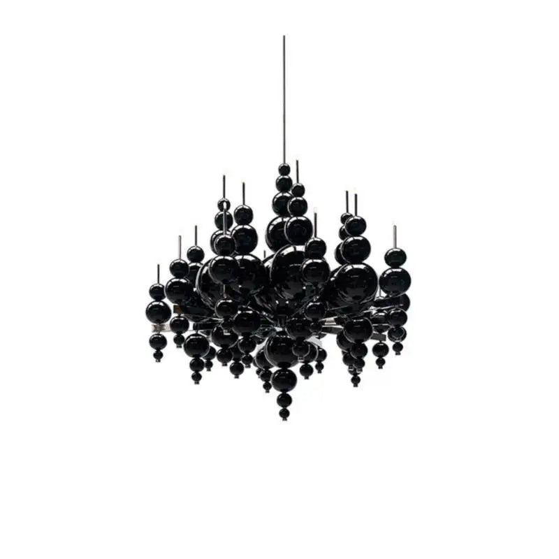 Elegant black chandelier from MC THE BLACK DIAMOND, featuring multiple light fixtures and a modern chandelier lighting fixture design.