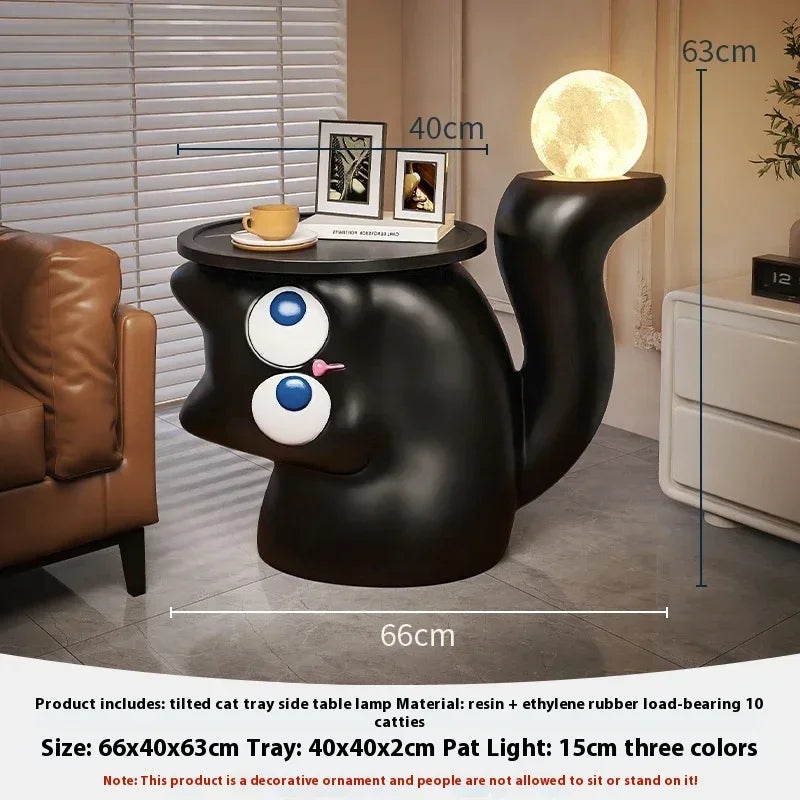 Cute cat-shaped kids zone sofa side table by MC The Black Diamond featuring playful cat design and sturdy construction.